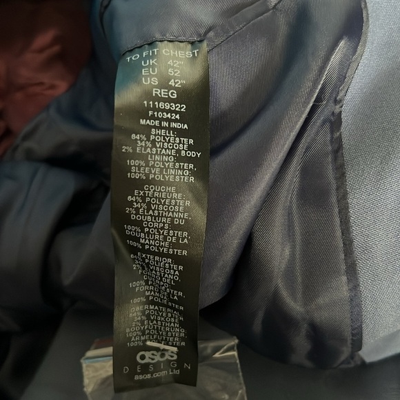 ASOS NWT men’s suit blazer 42R - Picture 10 of 10